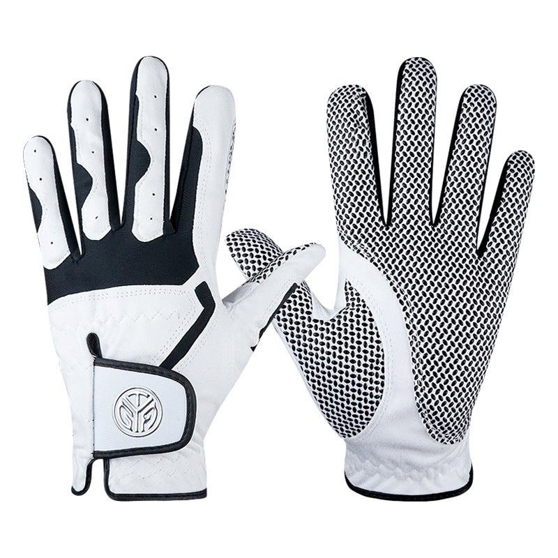 Generic TYGOLF Genuine Mens Golf Gloves Non-slip Comfort Fit Grey left hand 25 yards (ultra fiber cloth non-slip) 
