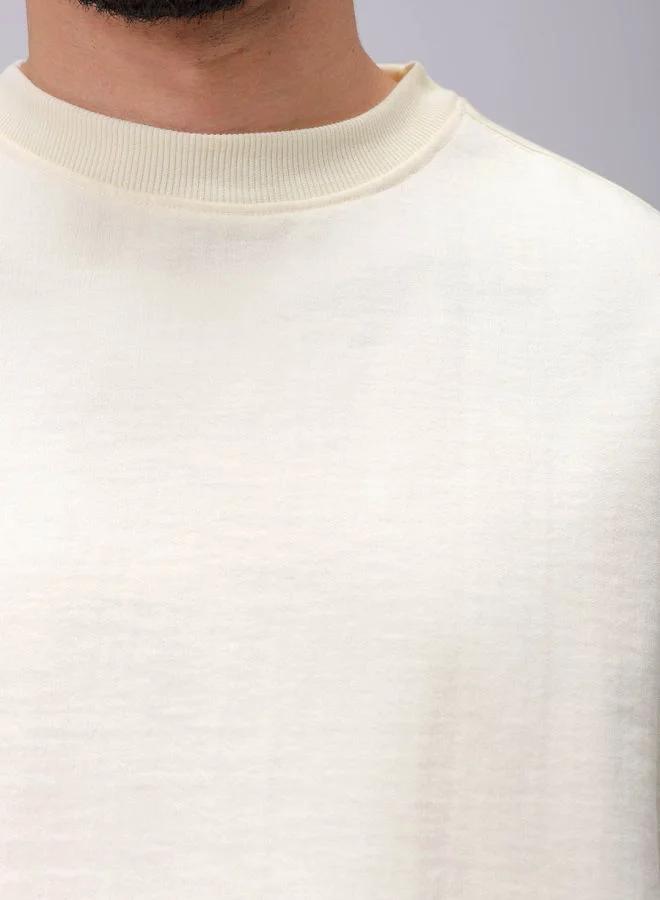 The Indian Garage Co Men Oversized Solid Crew Neck Overhead Sweatshirt
