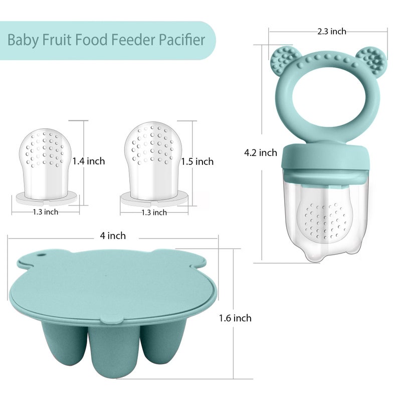 BigSpinach Silicone Baby Food Freezer Tray with Teething Popsicle Molds - Baby Fruit Feeder and Breastmilk Teether Combo - Image 2