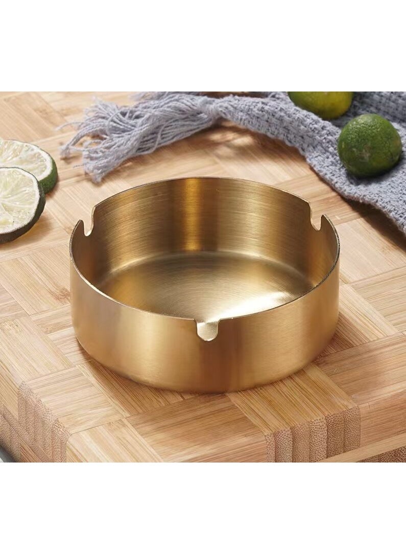 Innoshine Stainless Steel Ashtray Golden Ashtray Home Decor - Image 1