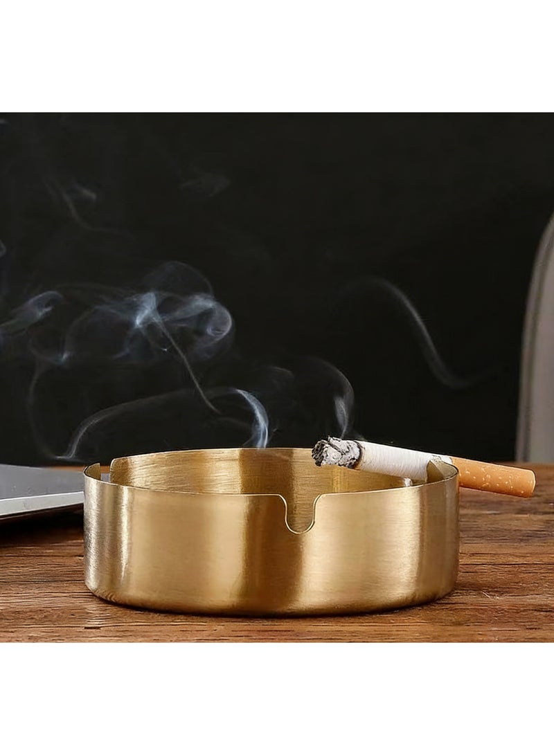 Innoshine Stainless Steel Ashtray Golden Ashtray Home Decor - Image 2