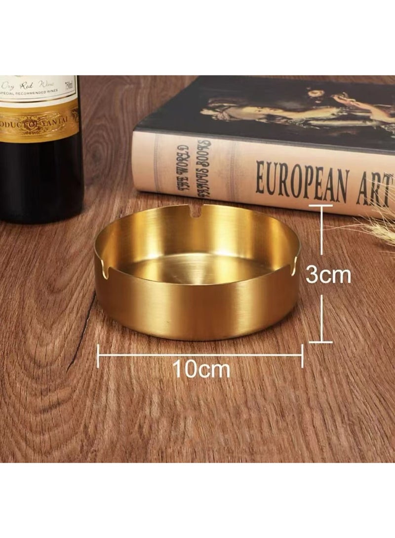 Innoshine Stainless Steel Ashtray Golden Ashtray Home Decor - Image 3