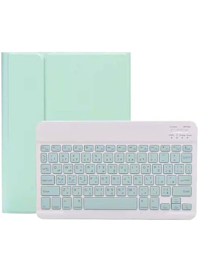 general Arabic and English Keyboard Case for Galaxy Tab S6 Lite 10.4 inch, Backlit Keyboard Case  Detachable Bluetooth Keyboard Slim Leather Smart Cover - Image 2