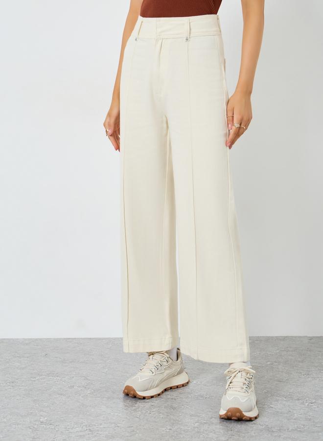 ستايلي جينز بأرجل واسعة وخصر عالي - Image 2