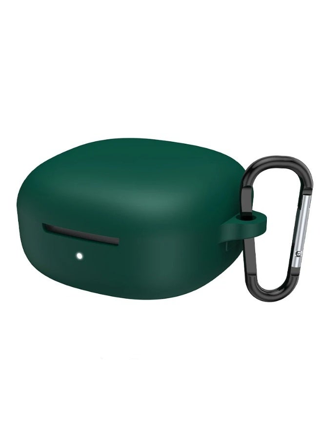 Soft Silicone Cover For xiaomi redmi buds 6 Play Case With Hook Antifall Protective Sleeve Accessories (Green)