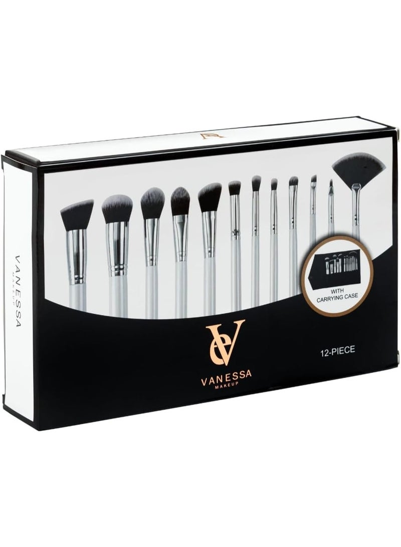 Vanessa Makeup Brush Set - 12 Brushes - Image 1