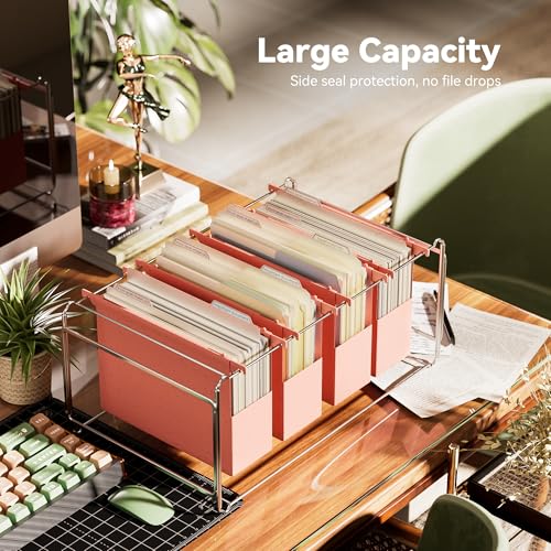 EcoStash Wheat Straw Extra Capacity Plastic Hanging File Folders, Reinforced Expanding Hang Folder Letter Size, Accordian Pocket, Heavy Duty, Hanging Folder Organizer for Office Home - 4 Pack - Image 4