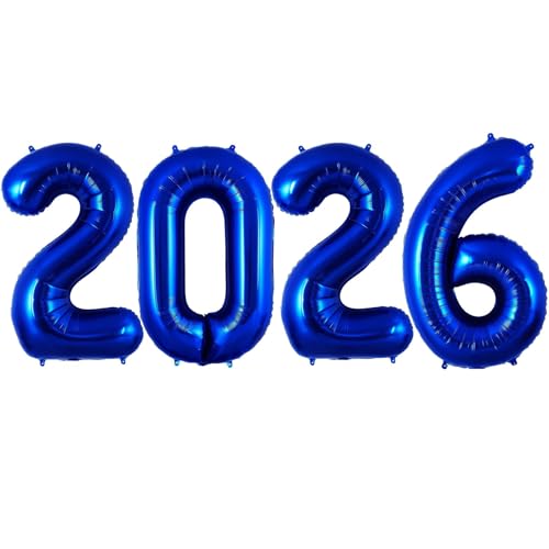 BBPOOL Navy Blue 2026 Balloons 40 Inch 2026 Number Balloon Foil New Year Balloon Numbers for New Years Eve Party Graduation Party Decoration - Image 1