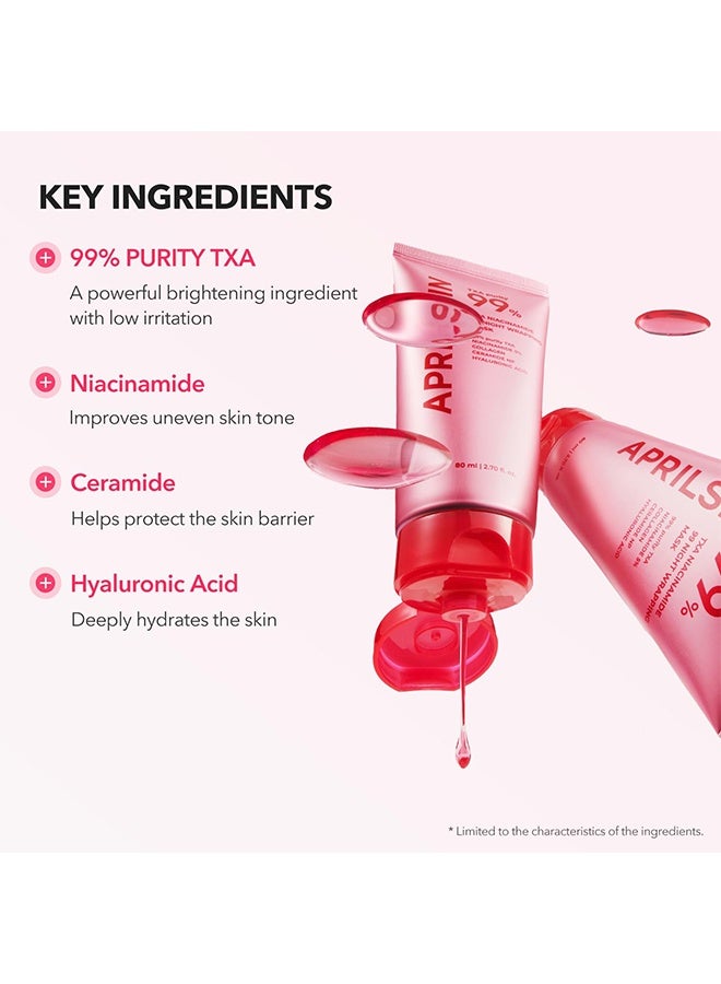 أبريل سكين TXA Niacinamide 99 قناع التغليف الليلي | 99٪ نياسيناميد TXA عالي النقاء لتفاوت لون البشرة | معزز البشرة الليلي للعناية بالتوتر وشد البشرة والعناية بالمسام | 80 مل - Image 4