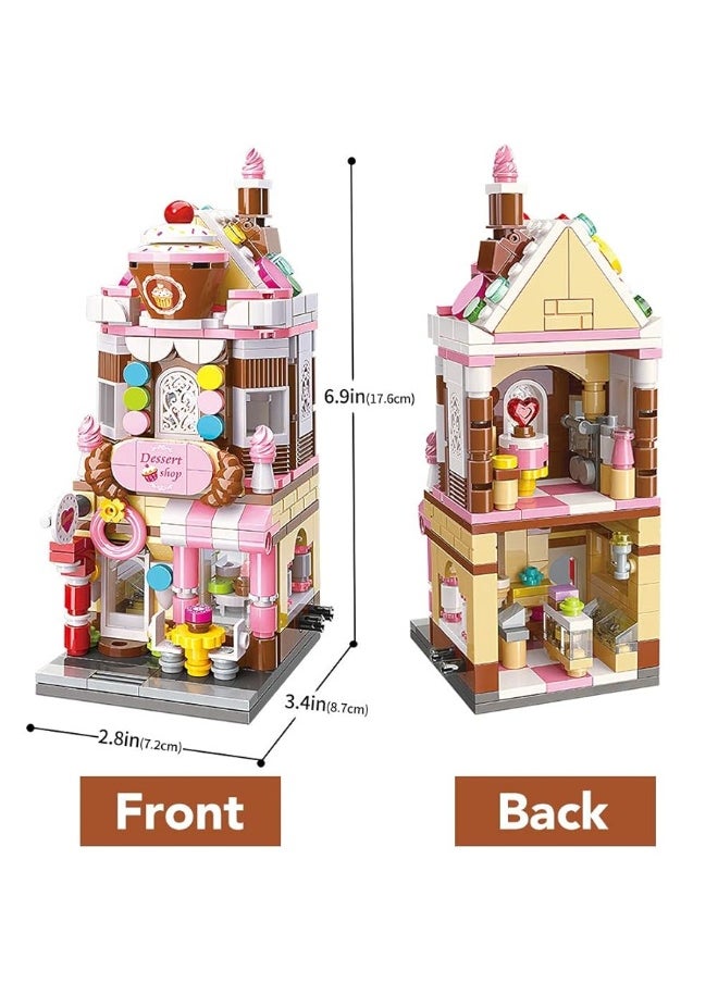 Qman QMAN Girls Building Blocks Toy Dream Dessert House Building Kit Street-View Construction Educational Toy for Girls Age 6-12 and Up (344 Piece)  - Image 2
