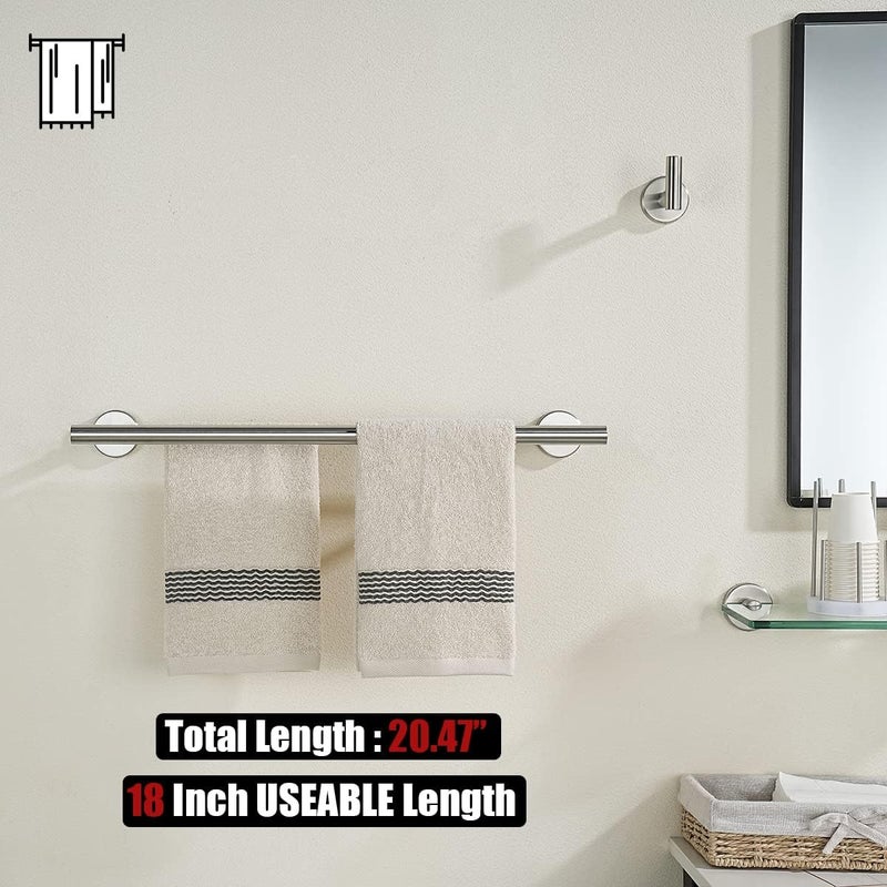 JQK Double Bath Towel Bar, 20.5 Inch 304 Stainless Steel Thicken 0.8mm Towel Rack Bathroom, Towel Holder Brushed Finished Wall Mount, Useable Length 18 Inch, TB100L18-BN - Image 3