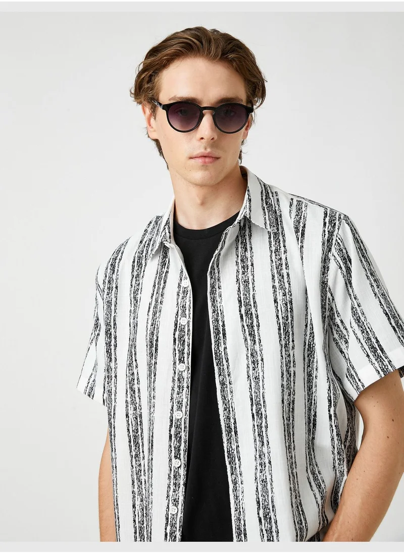 KOTON Striped Short Sleeve Shirt