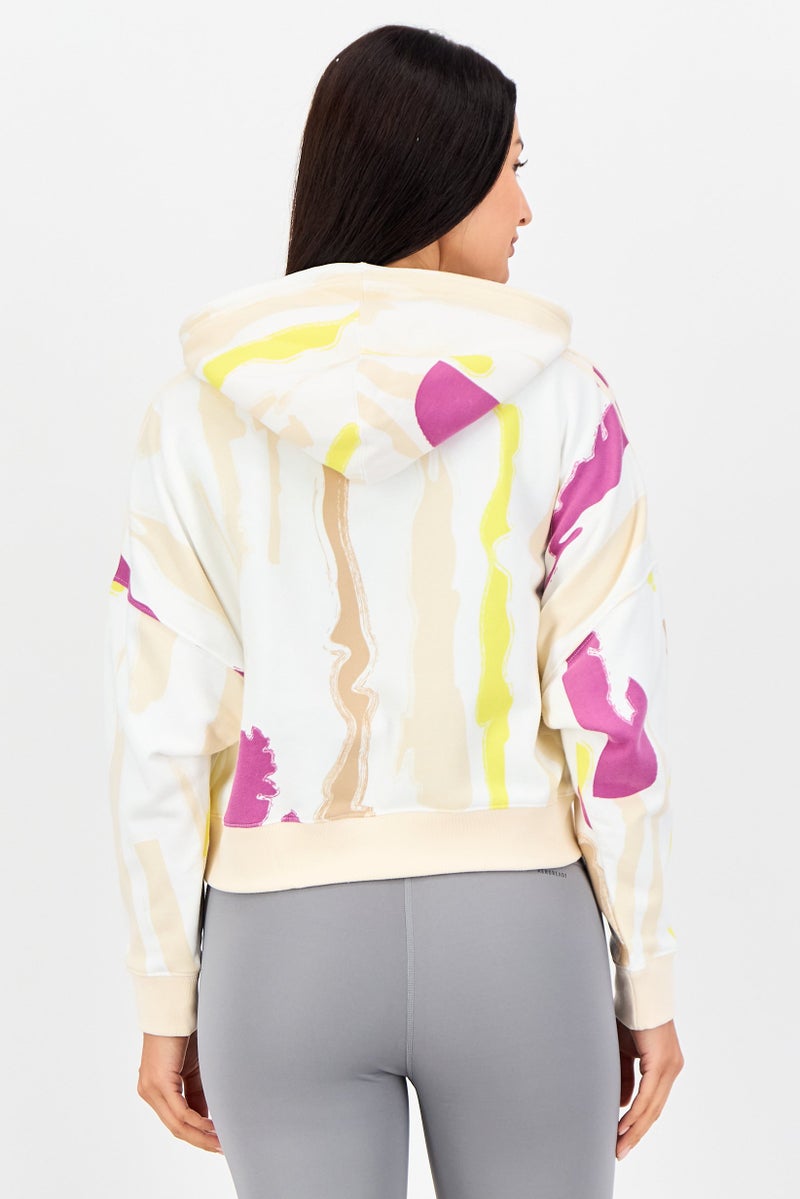 adidas Originals Women Sportswear Fit Long Sleeve Crop Training Hoodie, Multicolor - Image 3