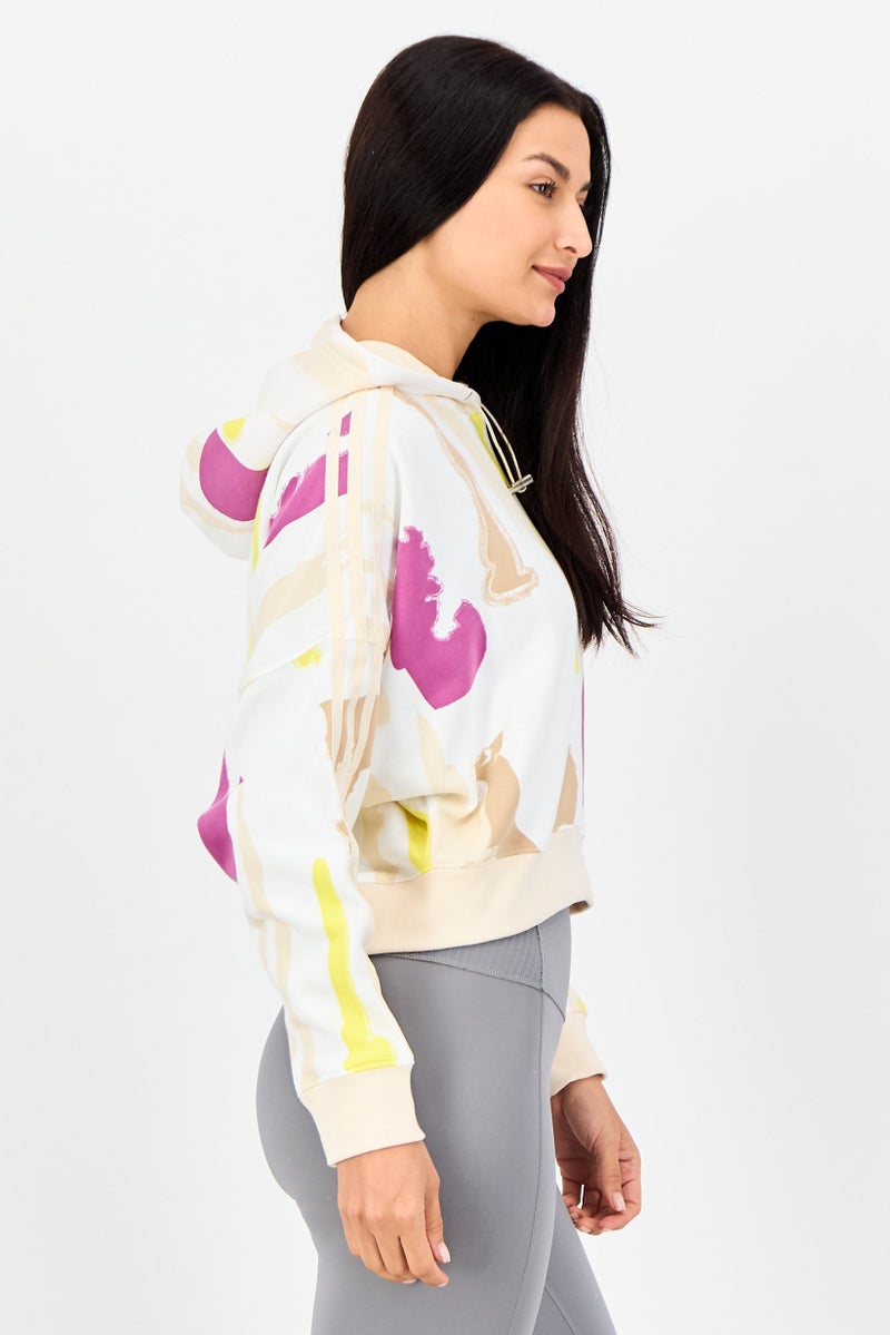adidas Originals Women Sportswear Fit Long Sleeve Crop Training Hoodie, Multicolor - Image 2