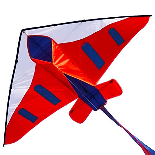Besra 60inch Plane Kite Single Line Easy to Fly Aircraft Nylon Kite Red - Image 1