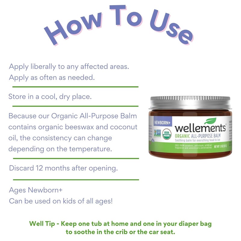 Wellements Organic All Purpose Balm for Babies and Kids Gentle and Soothing All Over Ointment for Dry Chafed and Sensitive Skin Free From Petroleum Parabens and Fragrances 18 Fl Oz - Image 5