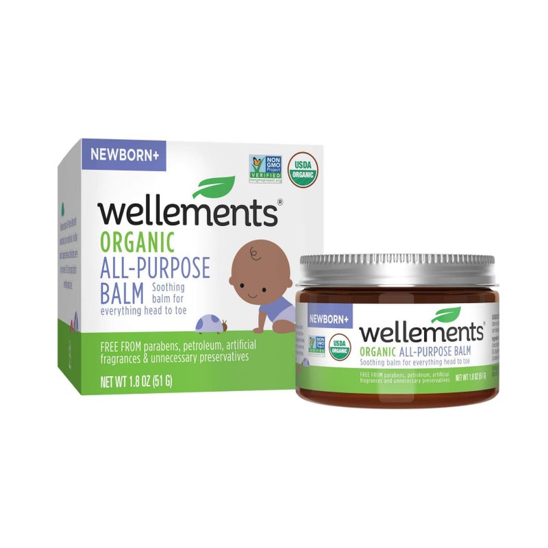 Wellements Organic All Purpose Balm for Babies and Kids Gentle and Soothing All Over Ointment for Dry Chafed and Sensitive Skin Free From Petroleum Parabens and Fragrances 18 Fl Oz - Image 1
