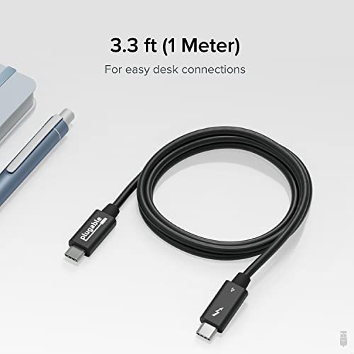 Plugable Thunderbolt 4 Cable with 240W Charging, Thunderbolt Certified, 3.3 Feet (1M),1x 8K Display, 40 Gbps, Compatible with USB4, Thunderbolt 3, USB-C - Driverless - Image 5