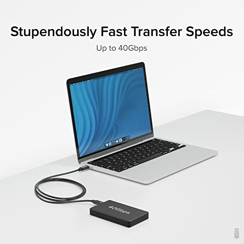 Plugable Thunderbolt 4 Cable with 240W Charging, Thunderbolt Certified, 3.3 Feet (1M),1x 8K Display, 40 Gbps, Compatible with USB4, Thunderbolt 3, USB-C - Driverless - Image 3