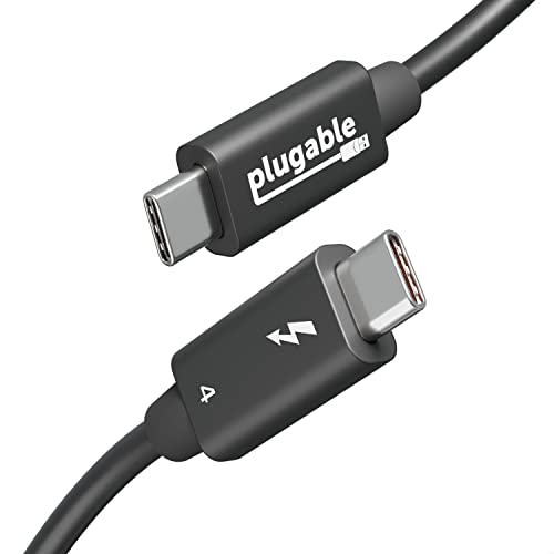 Plugable Thunderbolt 4 Cable with 240W Charging, Thunderbolt Certified, 3.3 Feet (1M),1x 8K Display, 40 Gbps, Compatible with USB4, Thunderbolt 3, USB-C - Driverless - Image 1