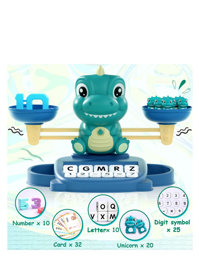 Barakah Dinosaur Math Balance Toys, Dinosaur Kindergarten Preschool Learning Activities Math Counting Matching Letter Toys - Toddler Educational Toys for 3 4 5 6 7 Year Olds Boys Birthday Gift Game - Image 2