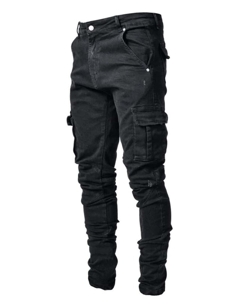 HUNGSON Men's Slim Fit Jeans 7 Pockets Stretch Skinny Denim Pencil Pants Nova Fashion - Image 1