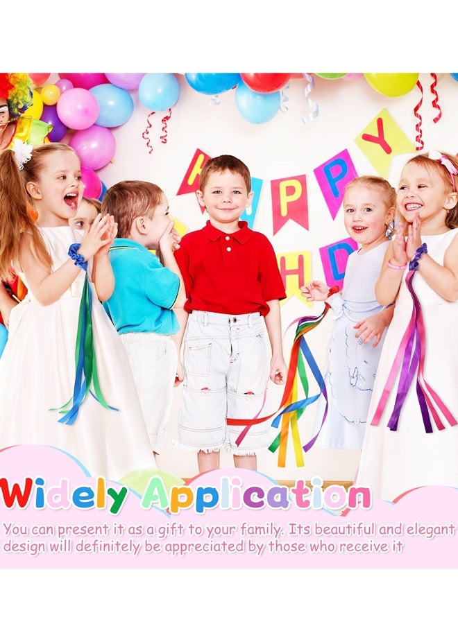 6 قطع من شرائط رقص قوس قزح، شرائط معصم إيقاعية للرقص، شرائط إيقاعية متعددة الألوان محمولة باليد، شرائط رقص جمبازية - Image 3