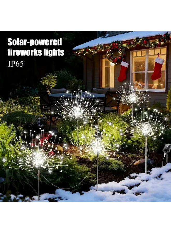 4 قطع أضواء حدائق شمسية بيضاء 240 LED 8 أوضاع ديكور خارجي للمناظر الطبيعية - Image 2