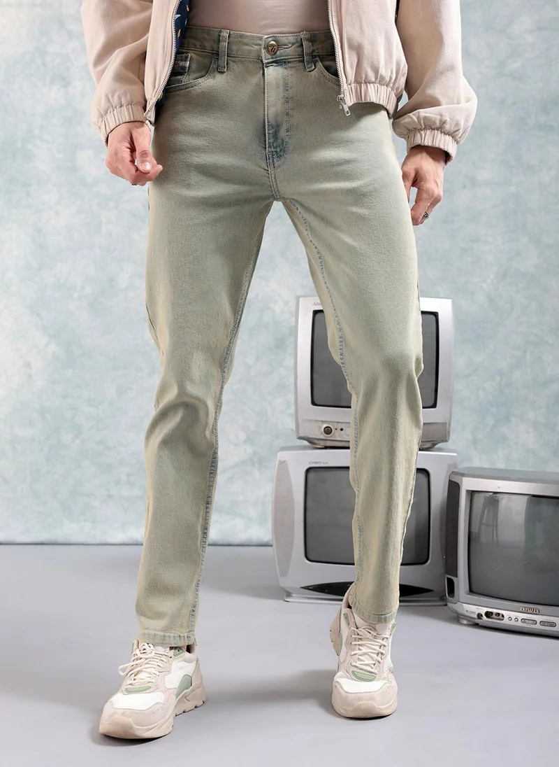 Men Slim Fit Solid Mid-Rise Stretchable Jeans