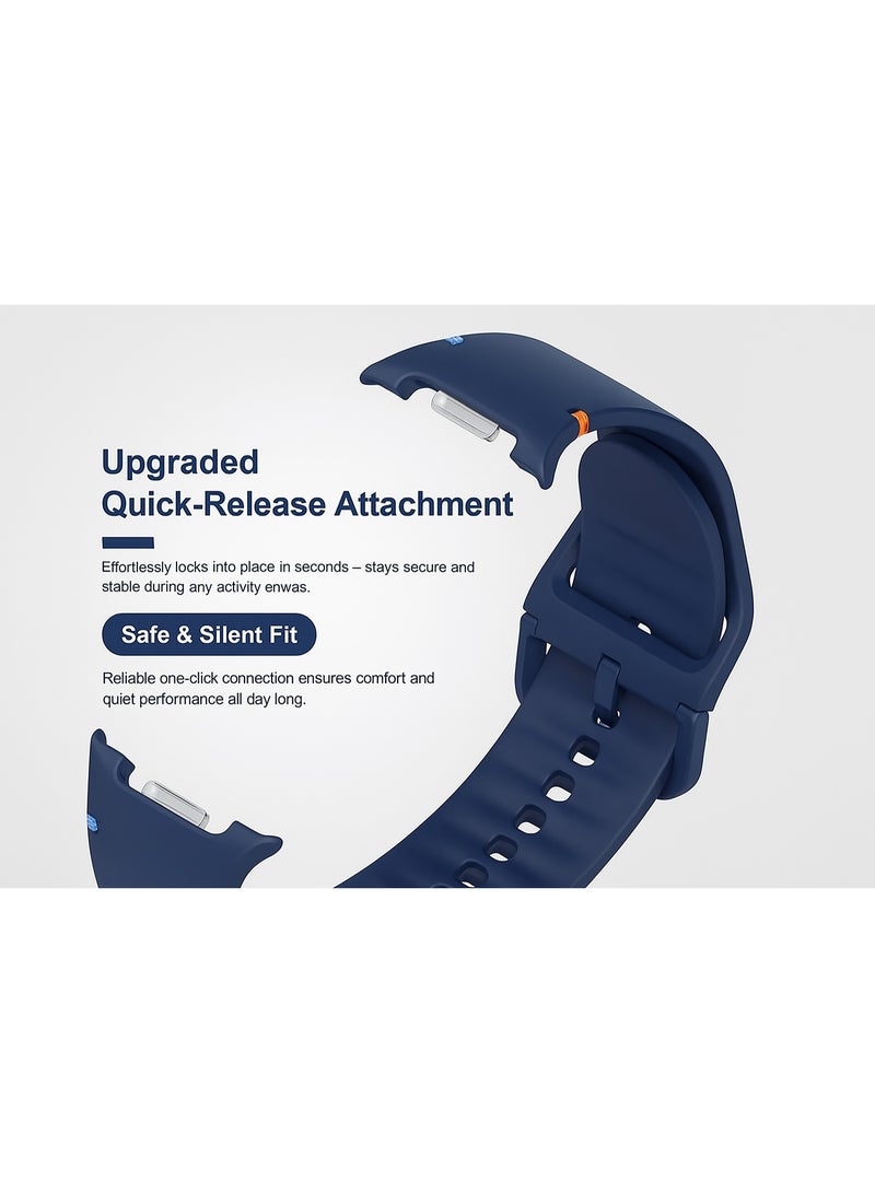 SARAOONT 3-Pack Soft Silicone Watch Bands Compatible with Samsung Galaxy Watch 8 (40mm, 44mm) and 8 Classic (46mm) – No-Gap One-Click Adjustable Sport Replacement Straps - Image 5