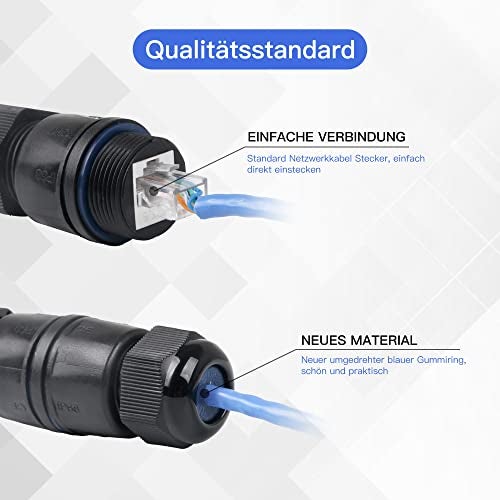 CNBTR RJ45 Coupler Underwater Ethernet LAN IP68 Cable Wire Connector ion M25 Gland No Shielded Double Cable Use for Outdoor LED Equipment Pack of 5 - Image 2