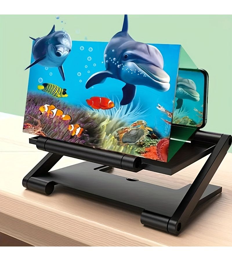 1pc Foldable Horizontal Vertical Phone Screen Magnifier Optical Acrylic Lens No Electricity - Image 1