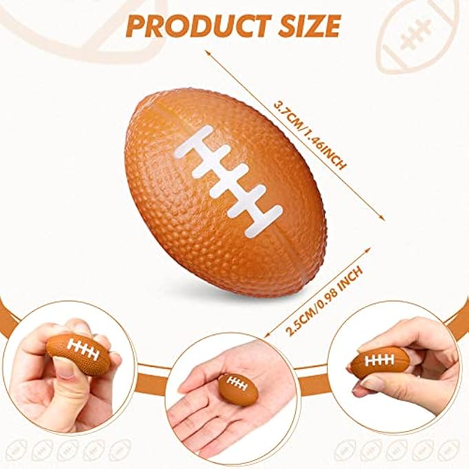 Jerify 120 Packs Mini Football Stress Ball, 1.46 Inch, PU Foam, Suitable for Parties, School, Rewards - Image 2