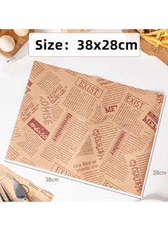 RTYY 50 Sheets 38x28CM Bread Sandwich Burger Fish Chip Fries Food Grade Oil Proof Paper Grease Paper Sheets Greaseproof Wrappers Wrapping Baking Tools Gift Wrapping Tissue  - Image 3