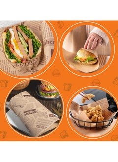 RTYY 50 Sheets 38x28CM Bread Sandwich Burger Fish Chip Fries Food Grade Oil Proof Paper Grease Paper Sheets Greaseproof Wrappers Wrapping Baking Tools Gift Wrapping Tissue  - Image 4