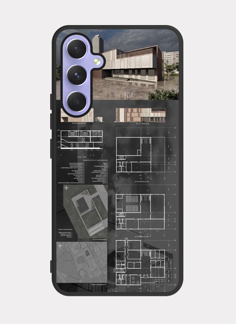 PXLAAT Samsung Galaxy A54 case cover Architectural Section Design - Image 1