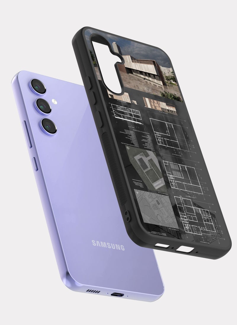 PXLAAT Samsung Galaxy A54 case cover Architectural Section Design - Image 2