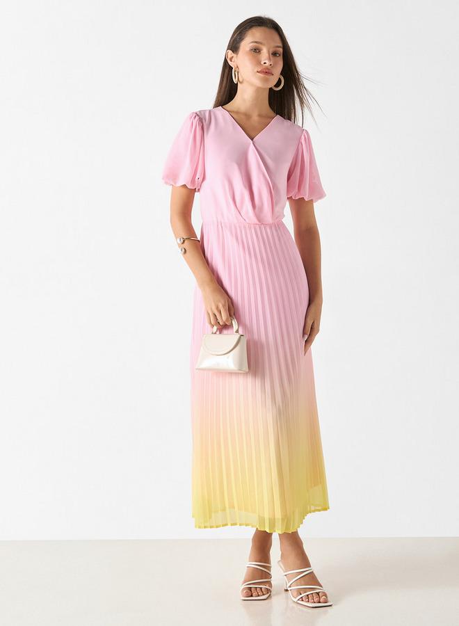 ايكونيك فستان أومبري مطوي - Image 1