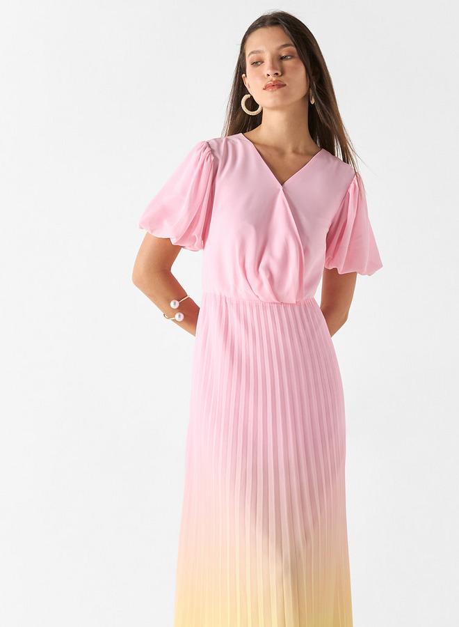 ايكونيك فستان أومبري مطوي - Image 2