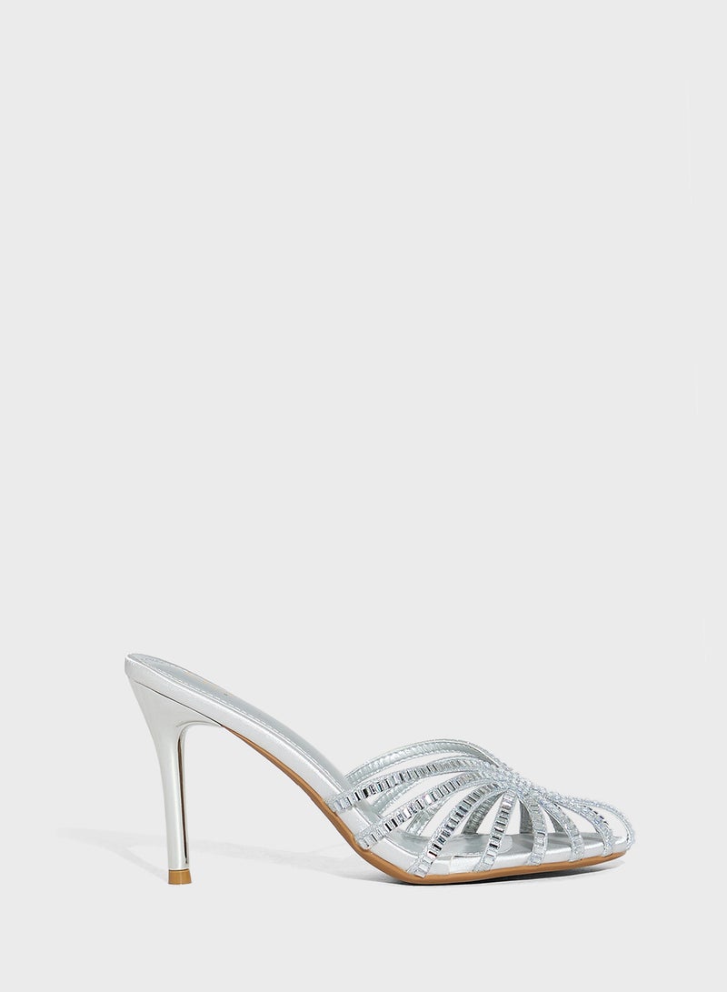 Ella Limited Edition Embellished Mule Heel Sandal - Image 1