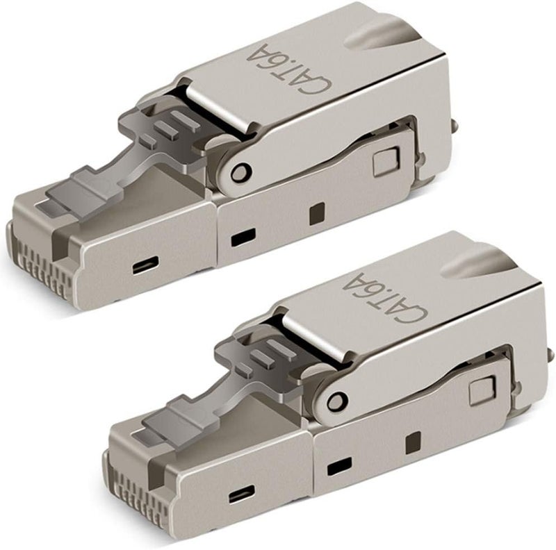 Greluma Gulf user preference oriented build 2 Pieces Tool-Free RJ45 Cat6 / 6A Field Connector Modular Connector Cat6A RJ45 Shielded for 23-26AWG Installation Cable Gulf climate upgraded quality - Image 1