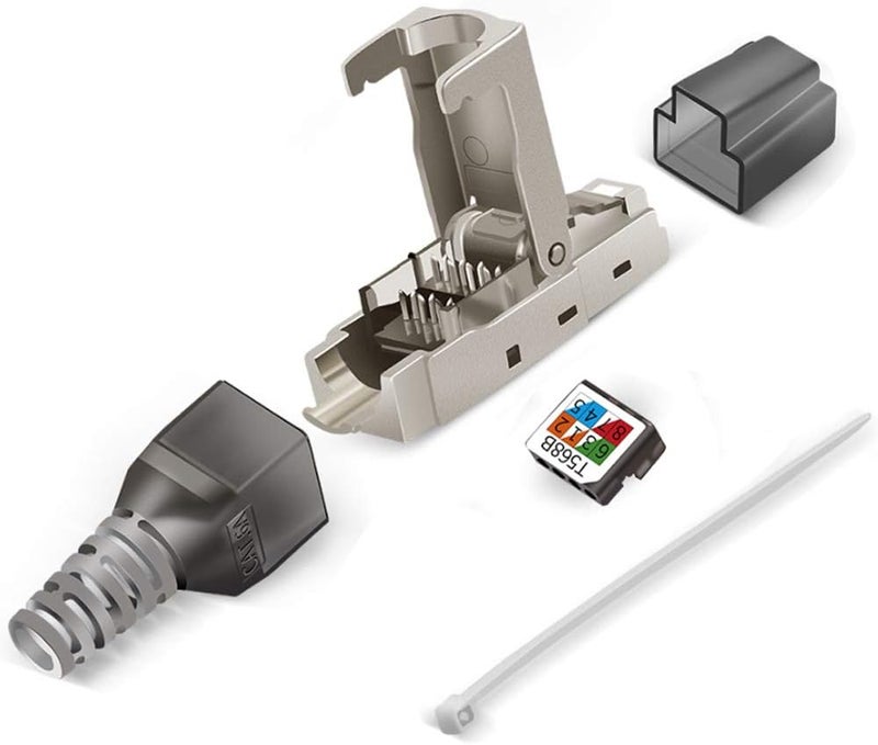 Greluma Gulf user preference oriented build 2 Pieces Tool-Free RJ45 Cat6 / 6A Field Connector Modular Connector Cat6A RJ45 Shielded for 23-26AWG Installation Cable Gulf climate upgraded quality - Image 2