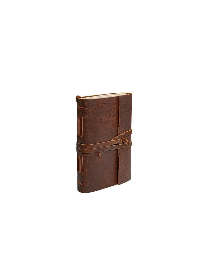 HLC Leather Journal Notebook（6X8 In） - Vintage Leather Bound Journals Handmade Rustic Finish Book For Men And Women Unlined Leather Craft Paper 300 Pages, Leather Notepad Diary, Pocket Diary To Write In - Image 4