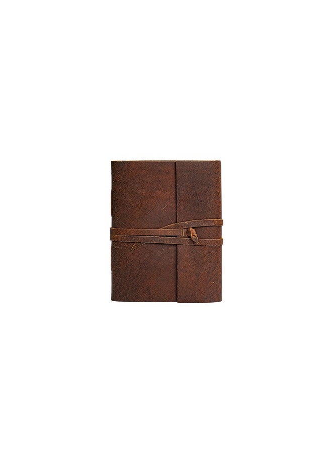 HLC Leather Journal Notebook（6X8 In） - Vintage Leather Bound Journals Handmade Rustic Finish Book For Men And Women Unlined Leather Craft Paper 300 Pages, Leather Notepad Diary, Pocket Diary To Write In - Image 3