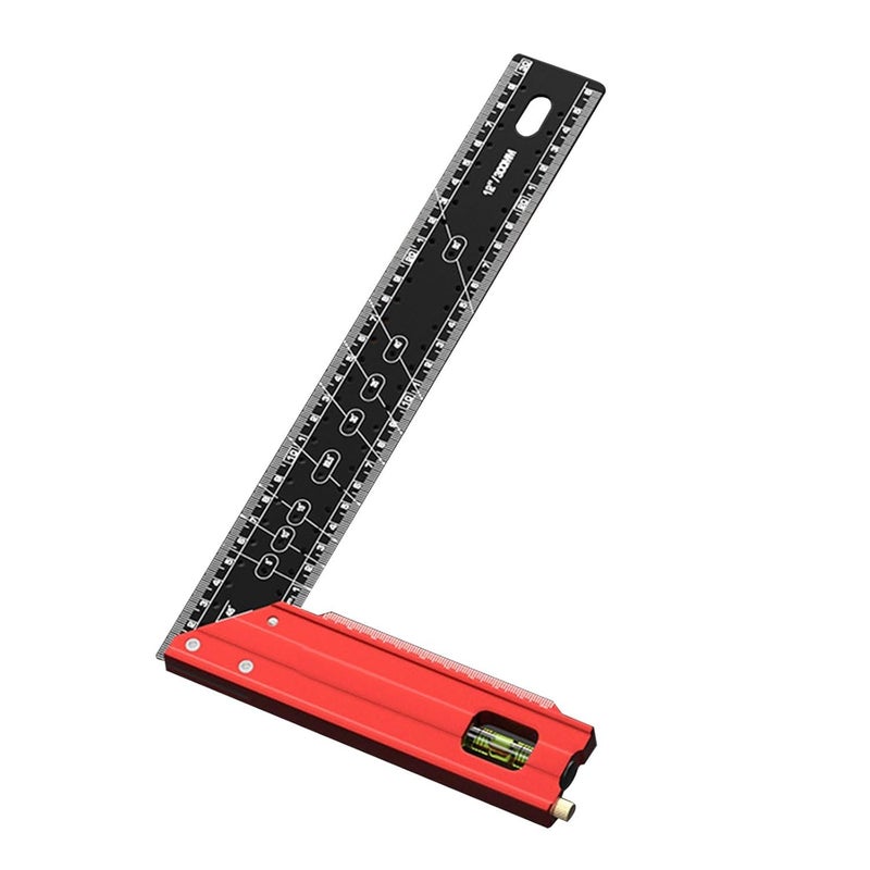 300MM Aluminum Combination Square Woodworking Tool For Precise Angles And Projects - Image 1