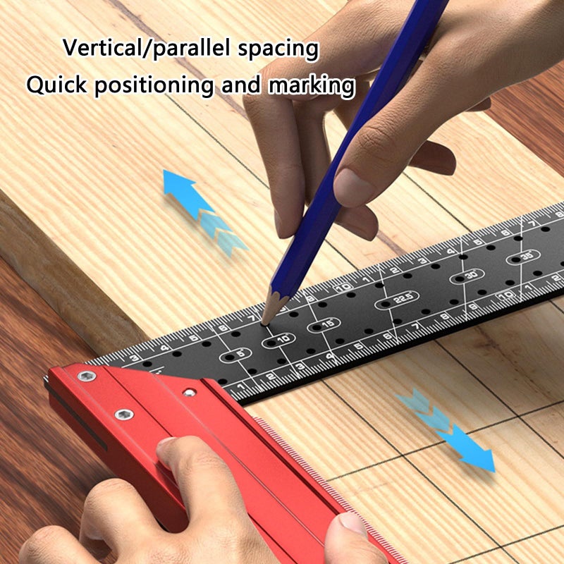 300MM Aluminum Combination Square Woodworking Tool For Precise Angles And Projects - Image 3