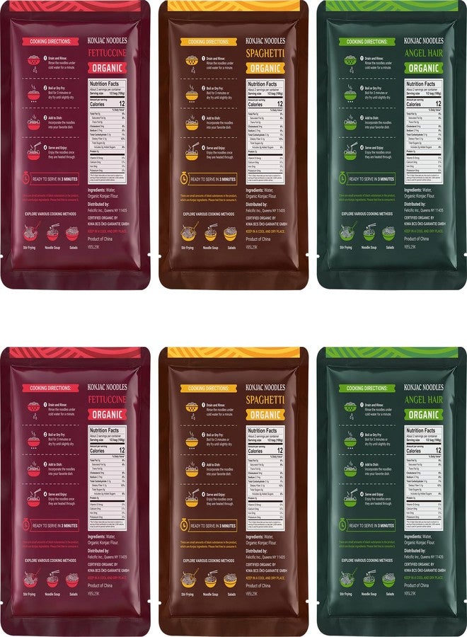 52USA USDA Organic Konjac Shirataki Noodle, Low Carb Pasta 52.8 Oz, 6 Pack 3 Variety-Angel Hair, Fettuccine, Spaghetti Noodles, Keto and Paleo Friendly, Low Calorie, Sugar Free, Vegan, Ready to Eat - Image 2