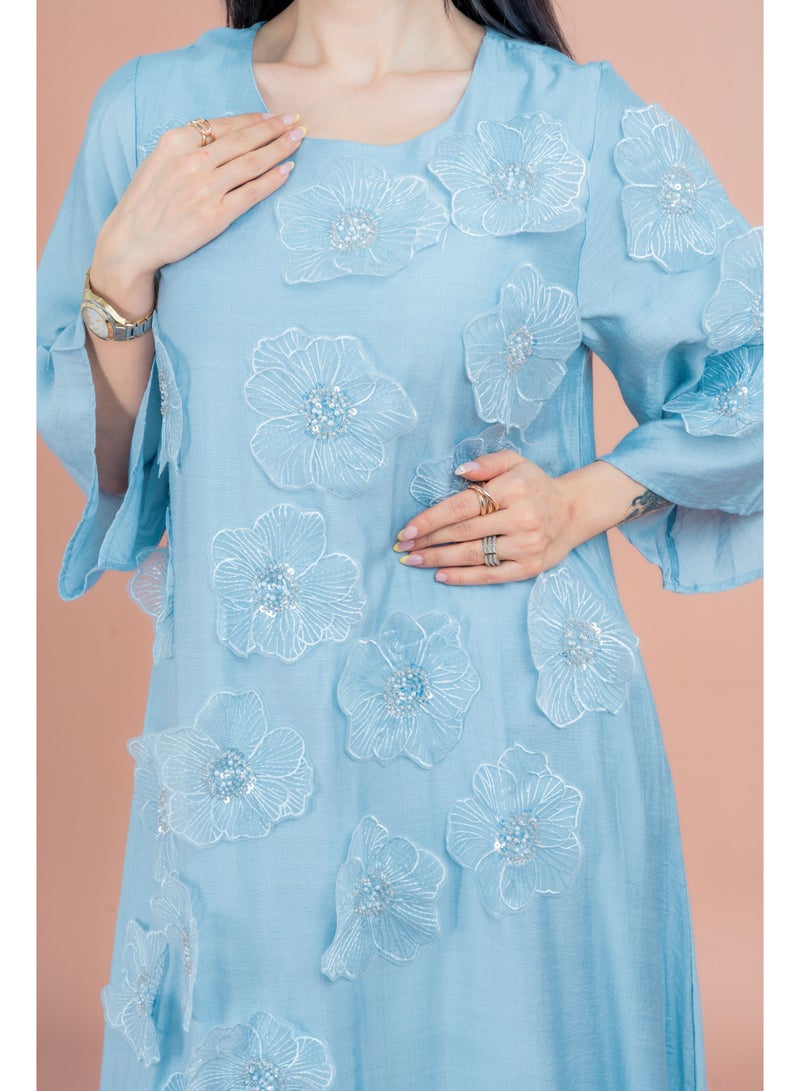 اكسا جلابية مطرزة بالورود - Image 4