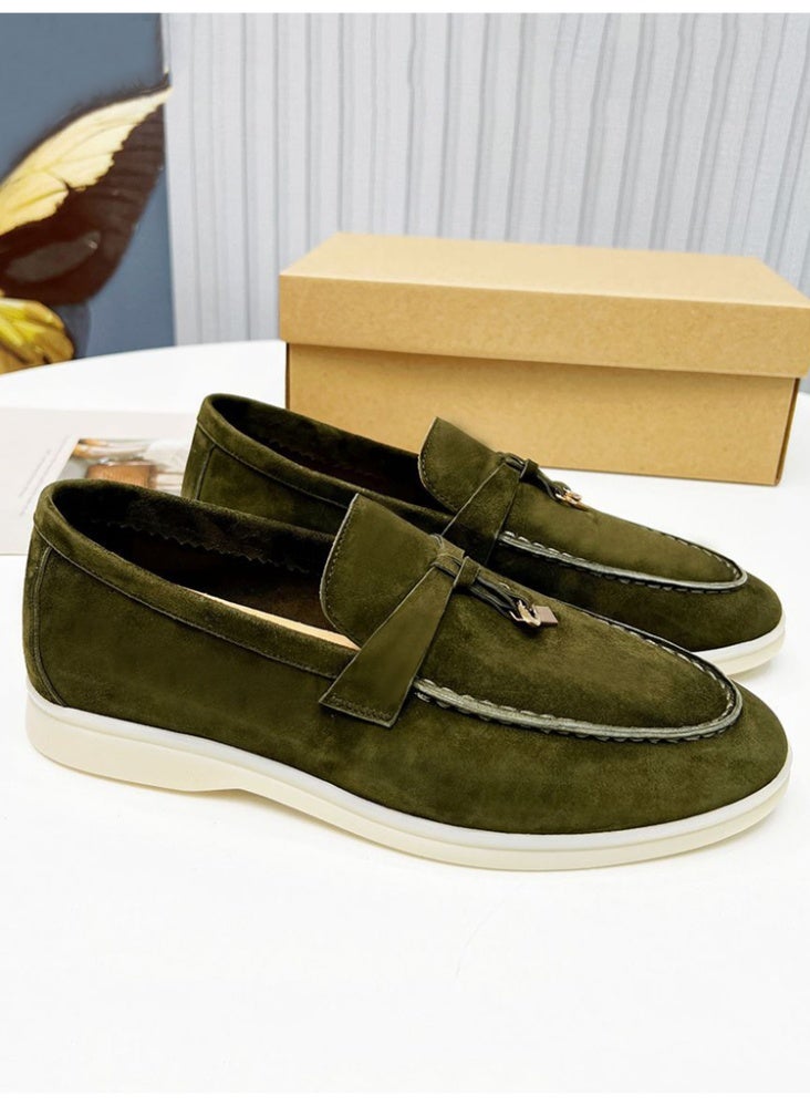 Women's Suede Loafers Slip On Flat Casual Office Daily Comfort Walking Shoes - Image 4