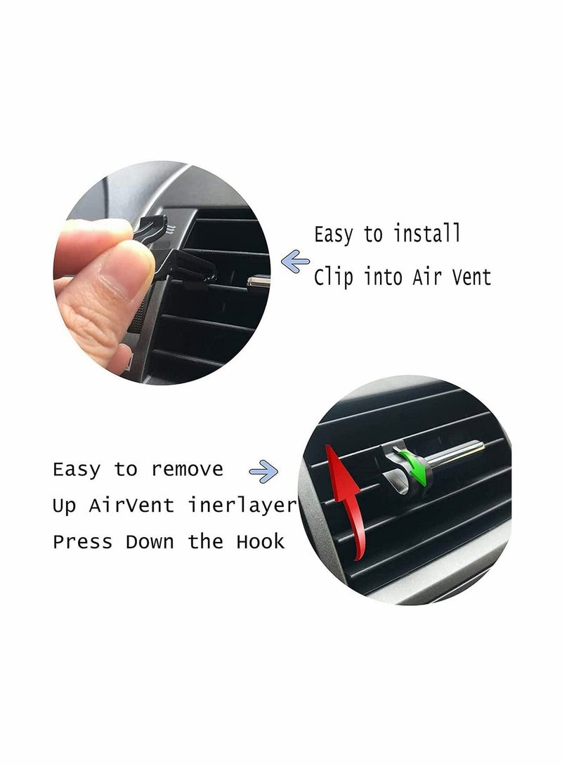 SYOSI 2 Pack Car Air Vent Storage Bag, Multifunctional Car Pocket, Sunglass Holder Phone Holder Coin Key Card Pens Case Snack Pouch with Double Hook (Black)  - Image 4